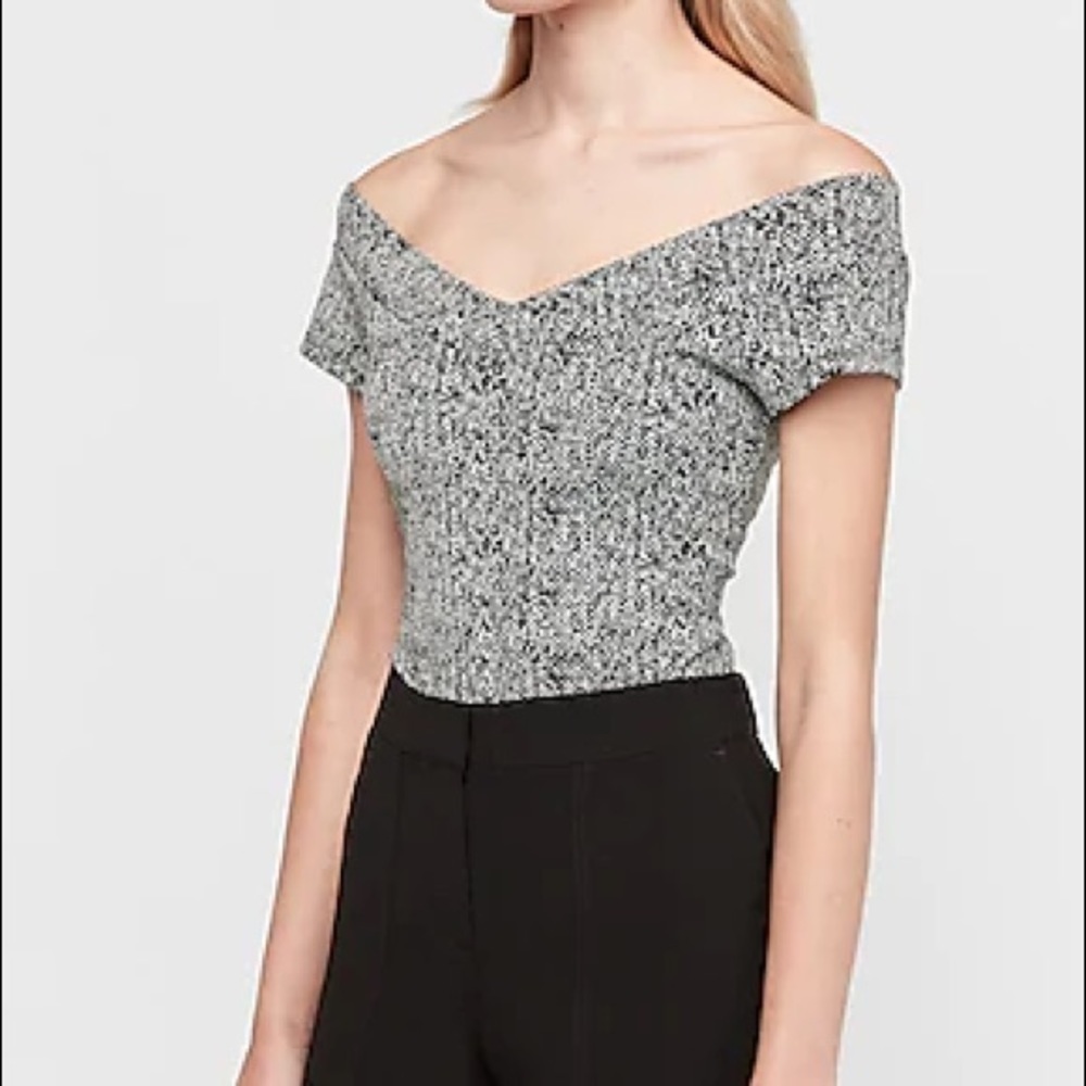 Herringbone Off The Shoulder Bodysuit - Small​